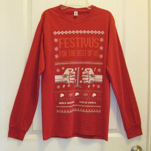 Festivus/Christmas L/S Red T-Shirt Small